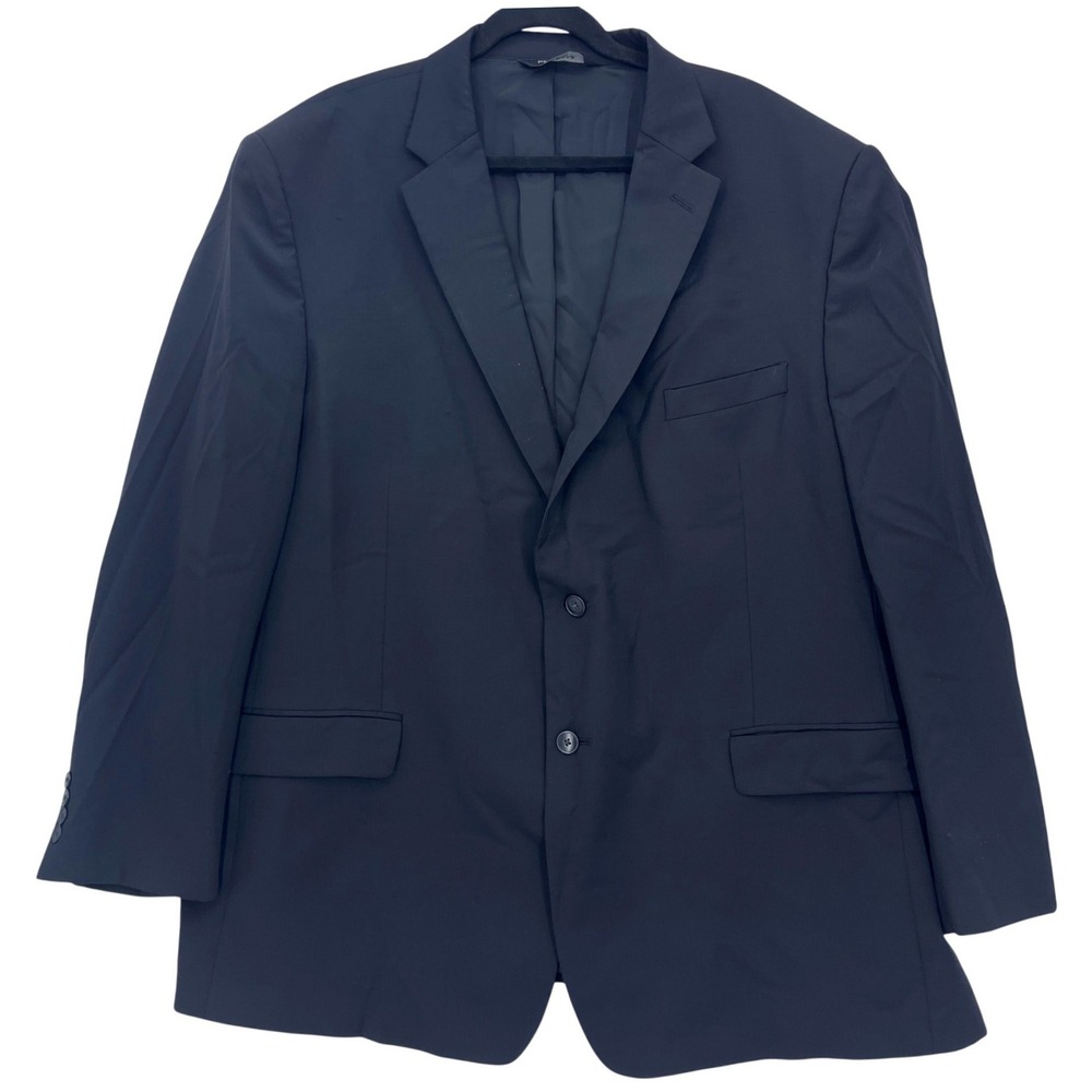 Jos. A. Bank Black Wool Blazer 52 R Tailored Fit Traveler Collection Jacket